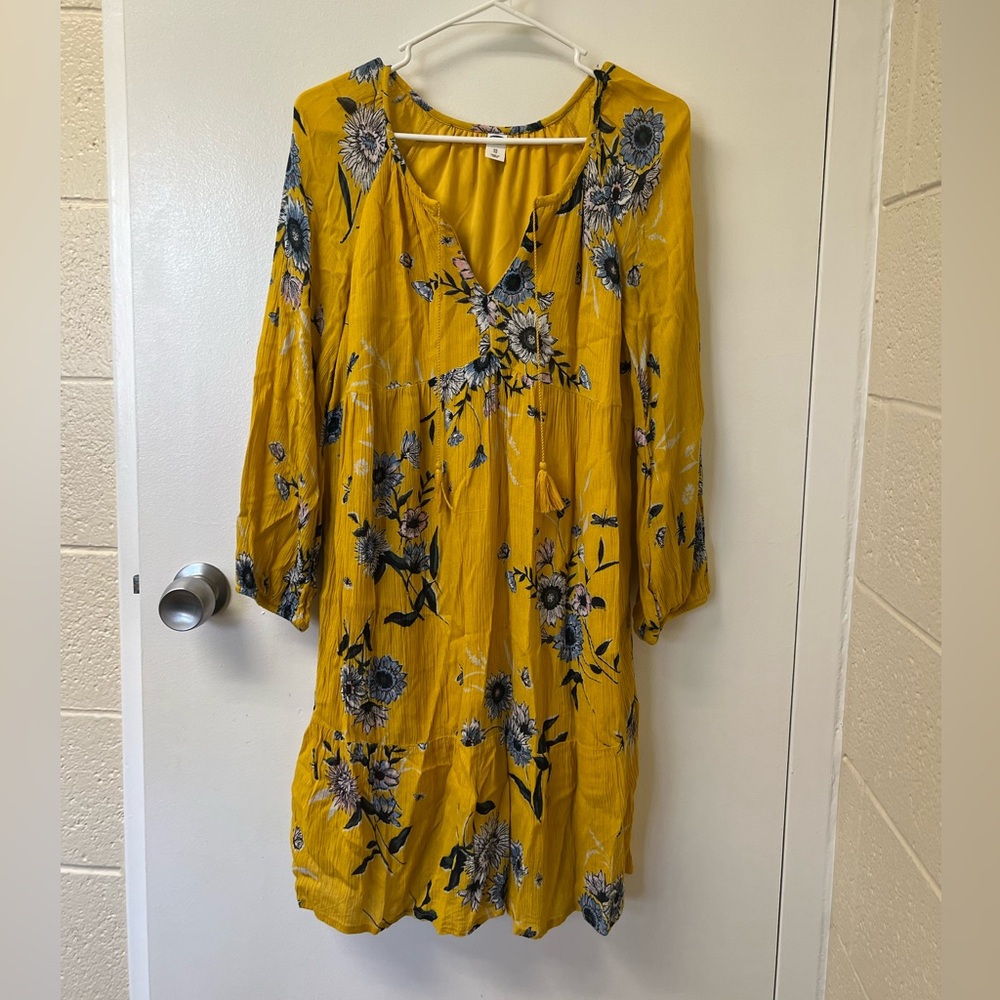 Flowy Yellow Flowery Dress